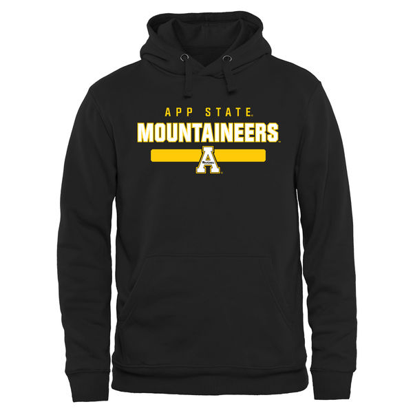 Men NCAA Appalachian State Mountaineers Team Strong Pullover Hoodie Black